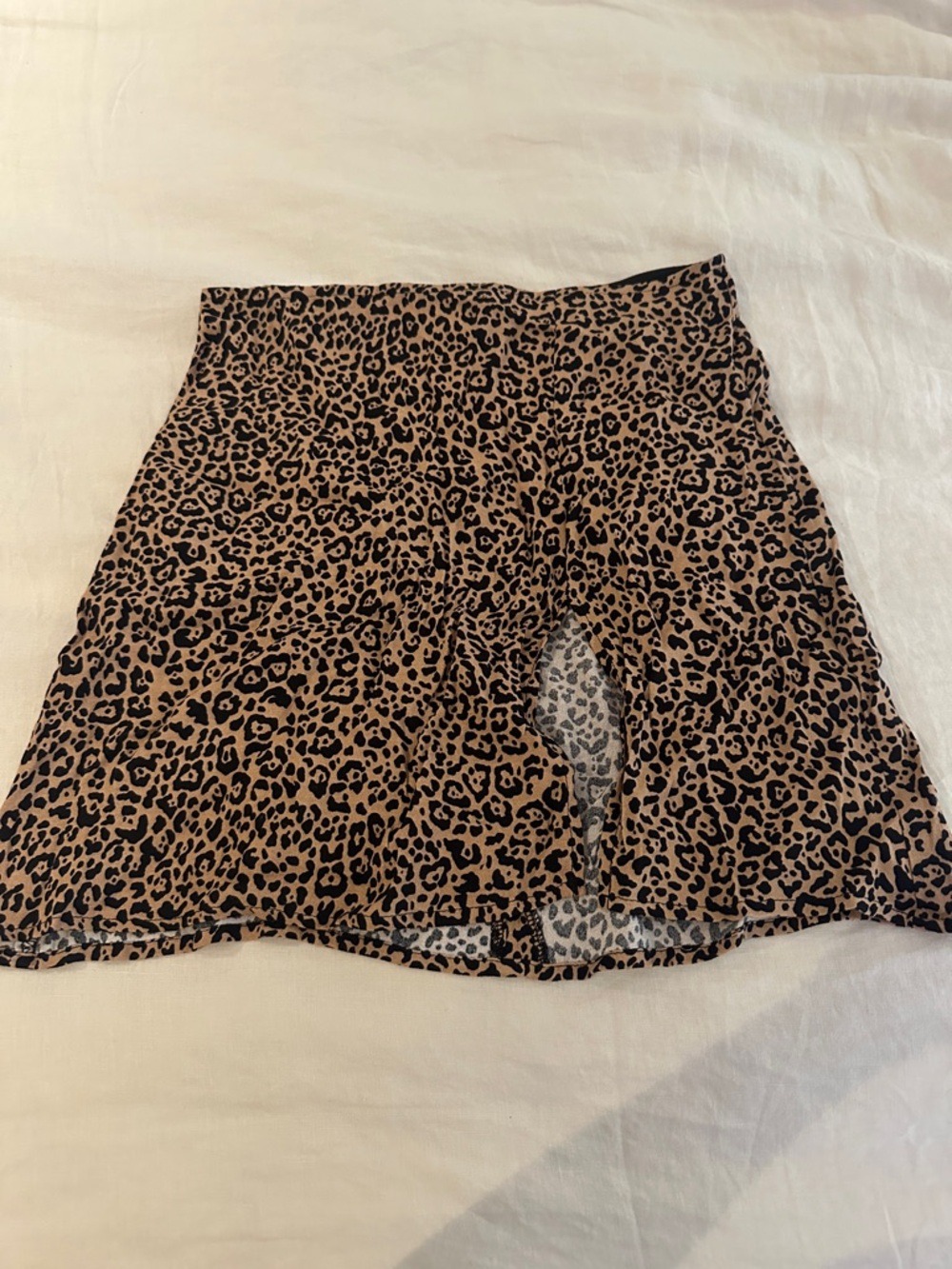 Reformation Leopard-Print Mini Skirt - Black & Camel